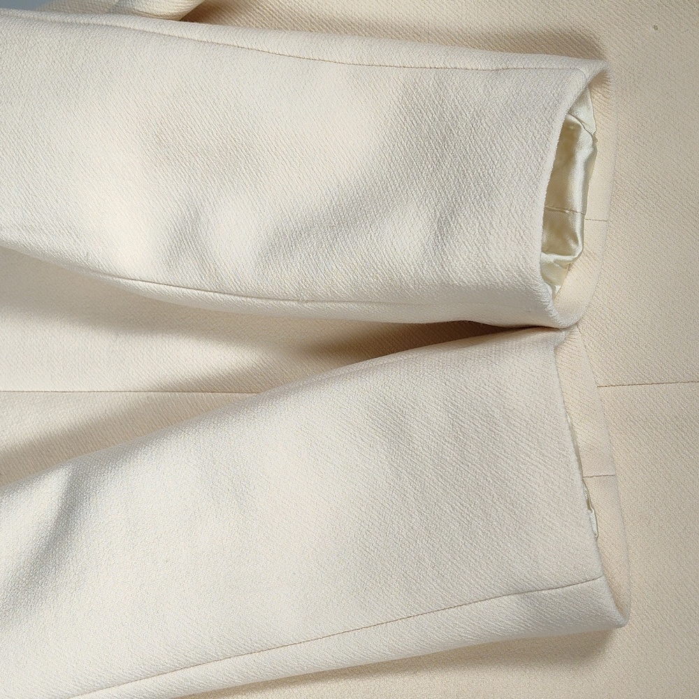 J. Crew Double Cloth Italian Wool Ivory Coat 2P - Picture 8 of 14